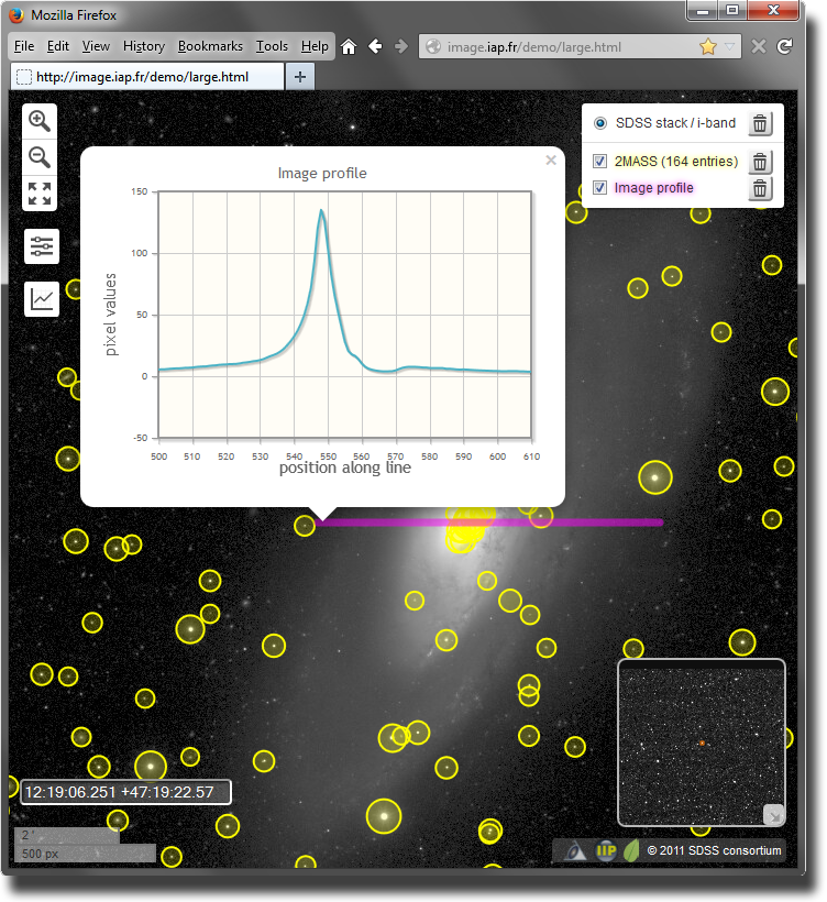 Snapshot of the VisiOmatic interface